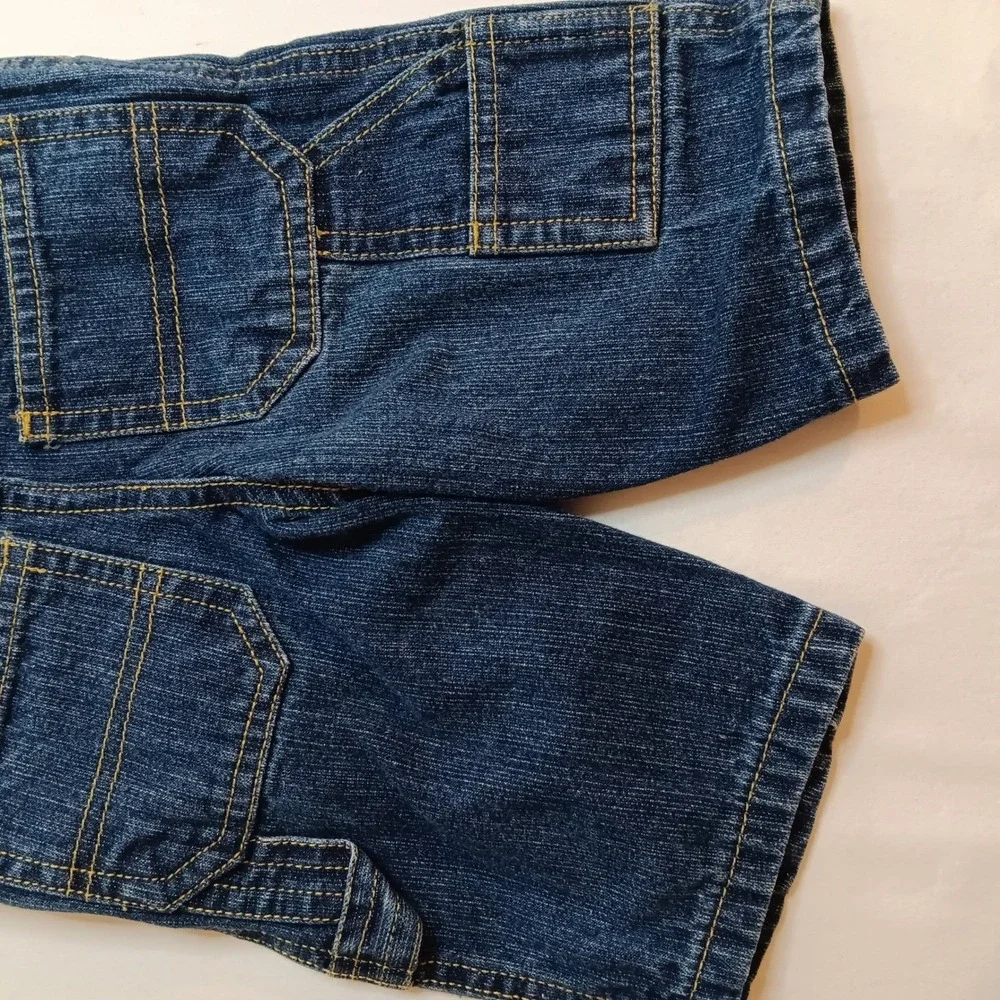 Charles‎ Klein Baby Denim  Shorts Dark Wash Snap Button Detail